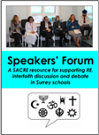 Front cover of the Speakers Forum leaflet