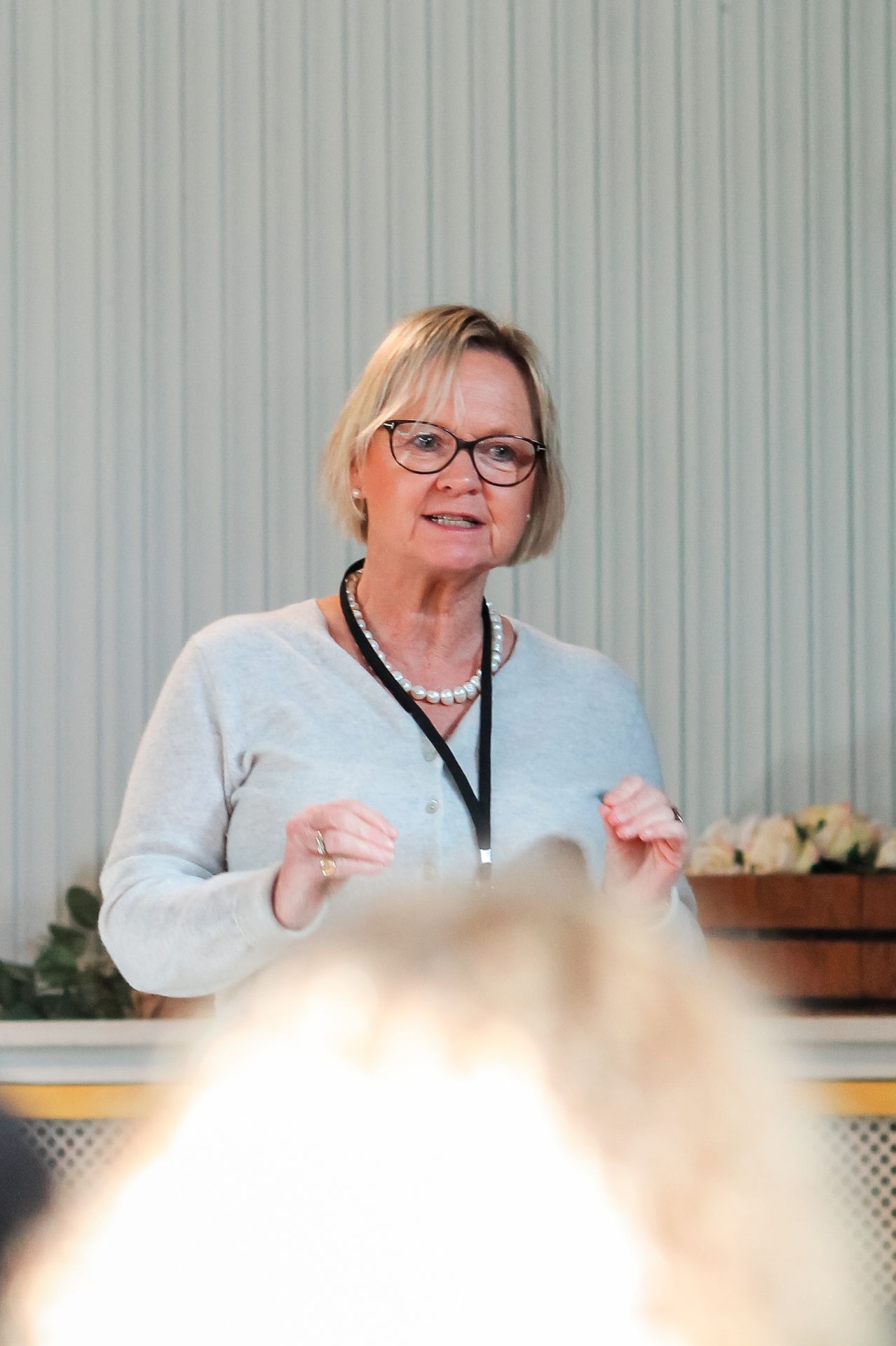Ruth Alan presenting in at a Safeguarding Breakfast