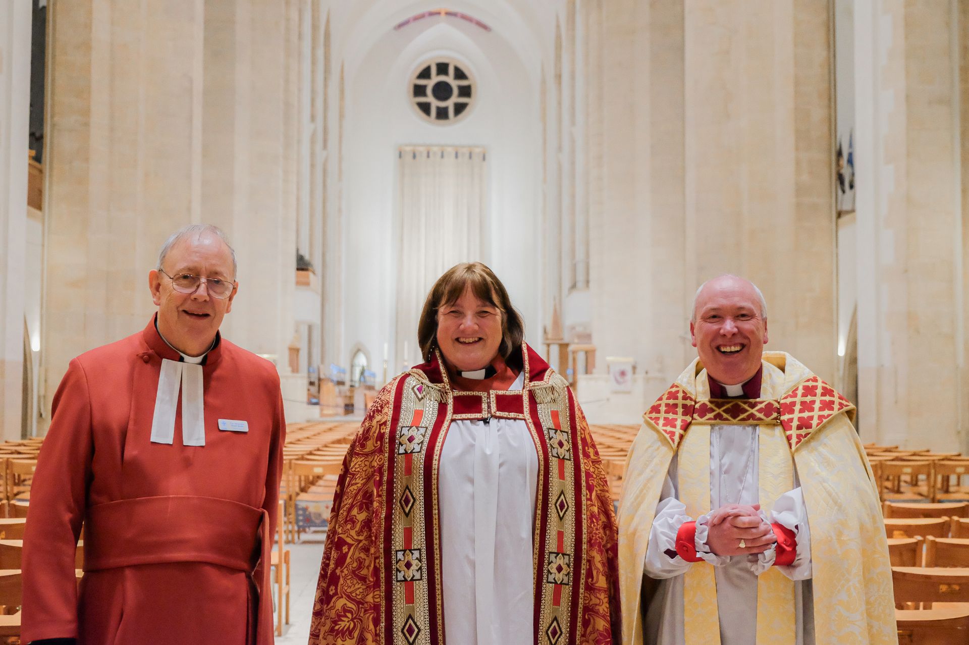 The new Archdeacon of Surrey, The Right Reverend Catharine Mabuza, with the previous two Archdeacons of Surrey