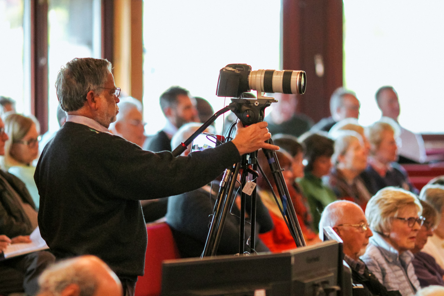 Camera operator at a conference