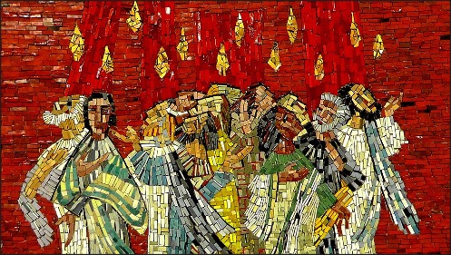 Mosiac of the toungues of fire at pentecost
